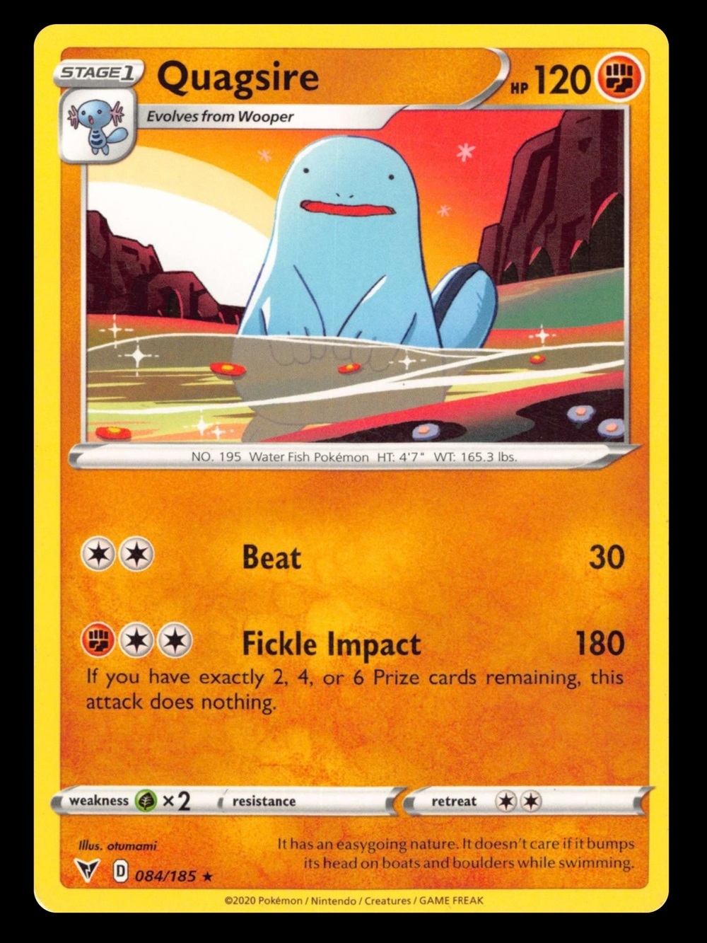 POKEMON CARD TCG - Quagsire - Vivid Voltage - Rare - 084/185
